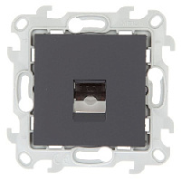 Дизайнерская розетка телефонная RJ-11, графит, 2410480-038 Simon, серия 24 Harmonie