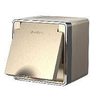 Дизайнерская розетка влагозащищенная с заземлением и шторками, шампань рифленый, W5071210 Werkel, серия Gallant