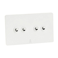 Дизайнерский выключатель Vega Белый лед, BVW4KTC Bonze четырехклавишный проходной