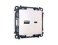 Комплект механизма розетки 2USB A+C 20W (быстрая зарядка) , жемчуг, MA211010 Ambrella Volt