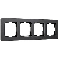 Дизайнерская рамка 4 местная, черный алюминий, W0042608 Werkel