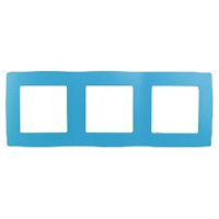 Дизайнерская рамка 3 местная, голубой, Б0019411 Эра, серия 12