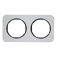 Дизайнерская рамка 2 местная, алюминий/черный, 10122184 Berker, серия R.1