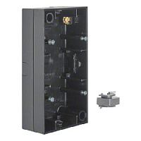 Коробка для наружного монтажа 2 местная, черный, глянцевый, 10428935 Berker, серия R.3