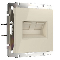 Дизайнерская розетка 2хRJ-45, слоновая кость глянцевый, W1181103 Werkel