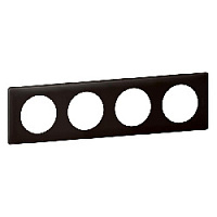 Дизайнерская рамка 4 местная, черный перкаль, 066744 Legrand, серия Celiane