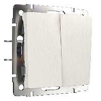 Дизайнерский выключатель, перламутровый рифленый, W1120013 Werkel, двухклавишный