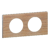 Дизайнерская рамка 2 местная, беленый дуб, 069052 Legrand, серия Celiane