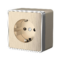 Дизайнерская розетка с заземлением, шампань рифленый, W5071010 Werkel, серия Gallant