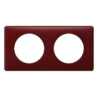 Дизайнерская рамка 2 местная, перкаль бордо, 066752 Legrand, серия Celiane