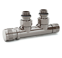 Дизайнерский клапан угловой для радиаторов для 2-х трубной системы отопления, слева, ручная регулировка, Tondera 1/2" никель матовый 0683-1500NSE0 S.R.Rubinetterie