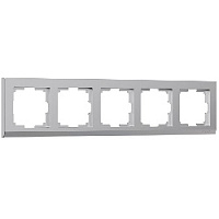 Дизайнерская рамка 5 местная, серебряный, поликарбонат, W0051806 Werkel