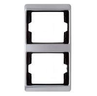 Дизайнерская рамка 2 местная, вертикальная, нержавеющая сталь, матовый, металл, 13240004 Berker, серия Arsys