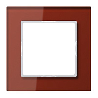 Дизайнерская рамка 1 местная, стекло красный оксид, AC581GLRT Jung, серия A Creation