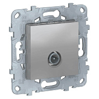 Дизайнерская розетка TV одиночная, алюминий, NU546230 Schneider Electric, серия Unica New