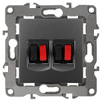 Дизайнерская аудио розетка двойная, графит, Б0027467 Эра, серия 12