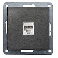 Накладка с суппортом для информационных разъемов, черный бархат, 846108-0 LK Studio