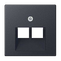 Накладка двойной розетки компьютерной/ телефонной, антрацит, A569-2BFPLUAANM Jung, серия A