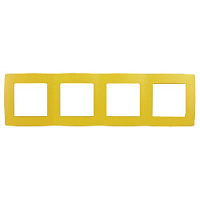 Дизайнерская рамка 4 местная, желтый, Б0019413 Эра, серия 12
