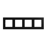 Дизайнерская рамка 4 местная, черный матовый, A5584BFSWM Jung, серия A 550