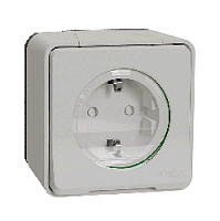 Дизайнерская розетка с заземлением и шторками, белый, MUR39034 Schneider Electric, серия Merten D-Life