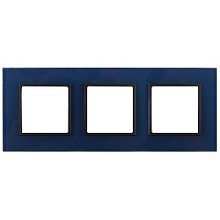 Дизайнерская рамка 3 местная, синий, Б0034519 Эра, серия Elegance