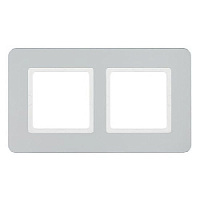 Дизайнерская рамка 2 местная, алюминиевый, 10126184 Berker, серия Q.7