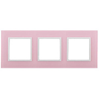 Дизайнерская рамка 3 местная, розовый, Б0034520 Эра, серия Elegance