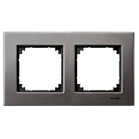 Дизайнерская рамка 2 местная, серый родий, металл, MTN403214 Schneider Electric, серия Merten System M-Elegance