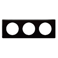 Дизайнерская рамка 3 местная, черный глянец, 066683 Legrand, серия Celiane