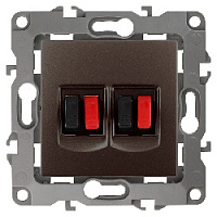 Дизайнерская аудио розетка двойная, бронза, Б0027468 Эра, серия 12