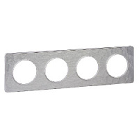 Дизайнерская рамка 4 местная, алюминий Martele/белый, S52P808K Schneider Electric, серия Odace