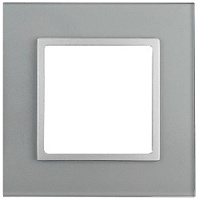 Дизайнерская рамка 1 местная, алюминий, Б0034472 Эра, серия Elegance