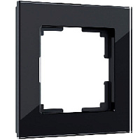 Дизайнерская рамка 1 местная, черный, стекло, W0011108 Werkel