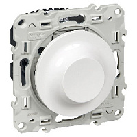 Дизайнерский светорегулятор 9-100 Вт, белый, S52R518 Schneider Electric, диммер, серия Odace