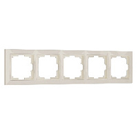 Дизайнерская рамка 5 местная, слоновая кость, поликарбонат, W0052003 Werkel