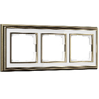 Дизайнерская рамка 3 местная, бронза / белый, алюминий, акрил, W0031327 Werkel