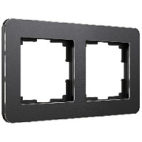 Дизайнерская рамка 2 местная, черный алюминий, W0022608 Werkel
