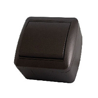 Дизайнерский выключатель IP44, шоколад, SQ1818-0201 TDM ELECTRIC, одноклавишный, серия Селигер