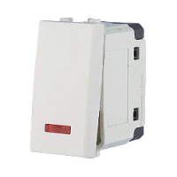 Дизайнерский выключатель малый с индикатором, белый, 850304-1 LK Studio, одноклавишный, серия LK45