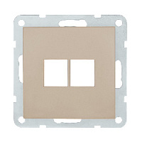 Накладка двойной розетки компьютерной/ телефонной с суппортом, шампань, 846206-0 LK Studio, серия LK80