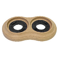 Рамка с пластиковой вставкой 2 местная, бук натуральный, 25260 Lindas