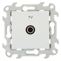 Дизайнерская розетка TV, белый, 2410475-030 Simon, проходная, серия 24 Harmonie