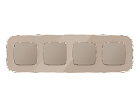 Дизайнерская рамка из натурального стекла 4 местная, серо-бежевый, OF350604 Ambrella Volt