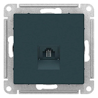 Дизайнерская розетка телефонная RJ-11, изумруд, ATN000881 Schneider Electric, серия Atlas Design