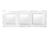 Дизайнерская рамка из натурального стекла 3 местная, белый, AF380103 Ambrella Volt