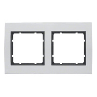 Дизайнерская рамка 2 местная, алюминий/антрацитовый, 10123004 Berker, серия B.3