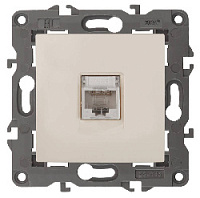 Дизайнерская розетка интернет RJ-45, слоновая кость, Б0034303 Эра, серия Elegance