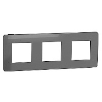 Дизайнерская рамка 3 местная, никель/антрацит, NU280653 Schneider Electric, серия Unica Studio