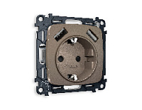 Комплект механизма электрической розетки 2USB A+A 18W (быстрая зарядка) с/з, темная бронза матовый, MO639010 Ambrella Volt